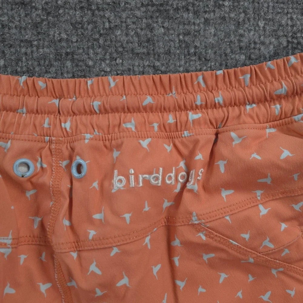Birddogs Swim Trunks Mens L Orange Ineer Banks Print Stretch Lined Beach Summer